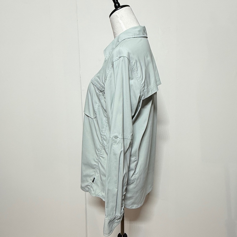 REI Co-op Shirt Womens Large Sage Green Long Sleeve Sahara Button Up Vented Top - Picture 6 of 9